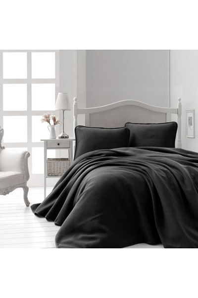 Şaheser Duvet cover set + 2 pillowcases, 100% cotton, 240x260cm, Liv Black
