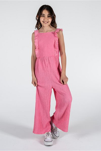 Kyron Girl's Wrinkled Fabric Summer Jumpsuit / with Different Color and Pattern Options / New Trend