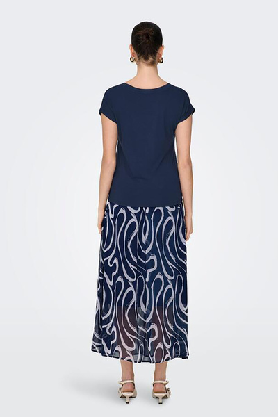 ONLY Жіноча футболка з V-подібним вирізом і короткими рукавами 15315776 Синя