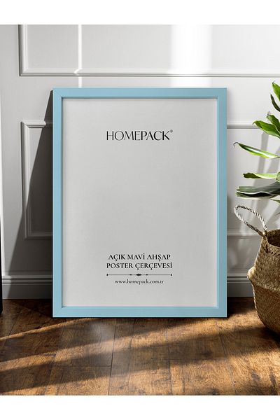 HOMEPACK 21X30 cm Light Blue Wood Framed Poster Frame, Blank Frame, Lightblue-Poster-21X30