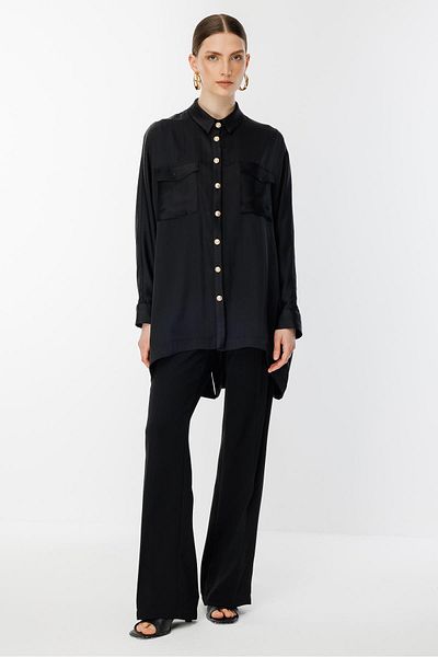 Ghisa Satin Tunic Black