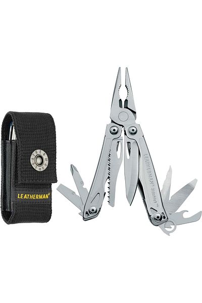 Leatherman كماشة ومنشار جيب متعدد الاستخدامات من Sidekick، مصنوع من الفولاذ المقاوم للصدأ مع غلاف من النايلون 831439