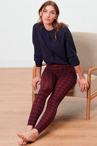 Tchibo Women Checkered Pull On Leggings, Red