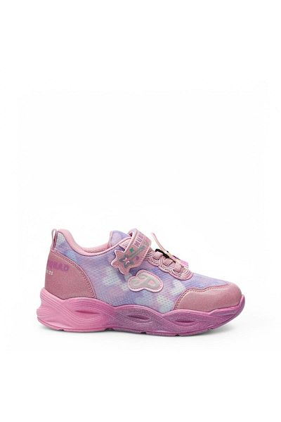 İmerShoes Adidași sport roz - Talpă argintie și șireturi din cauciuc cu pantofi casual pentru fete