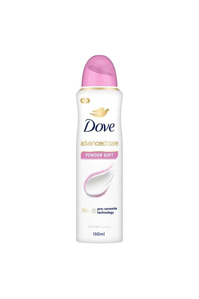 Dove مزيل عرق للنساء، بخاخ بودرة ناعم، خالي من الكحول، 150 مل