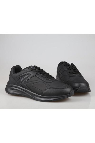 M.P. Lace-Up Comfortable Sole Casual Sneaker Black Shoes