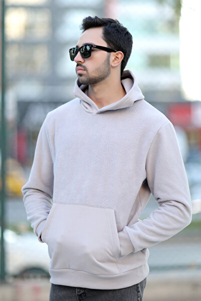 JB John Borners Мъжки суитшърт с качулка Oversize, сив, с джоб „кенгуру“, Int...