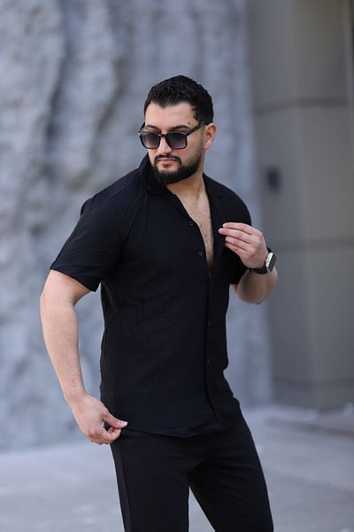 Klothy Ανδρικό κοντομάνικο πουκάμισο με γιακά 2305-1