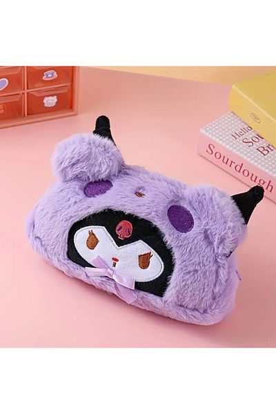 So Iconic Plush Purple Pencil Case with Kuromi Character