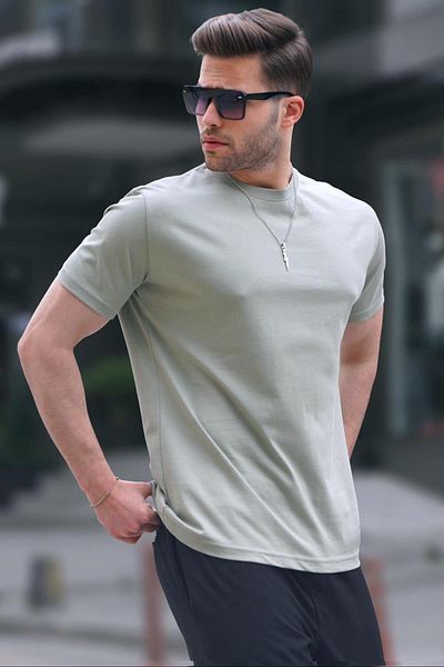 Madmext Ανδρικό T-Shirt Green Regular Fit Basic 6131
