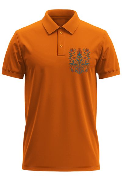 remonz Men's Slim Fit Slim Fit Cotton Soft Texture Breathable Fabric Tile Print Polo Neck T-Shirt