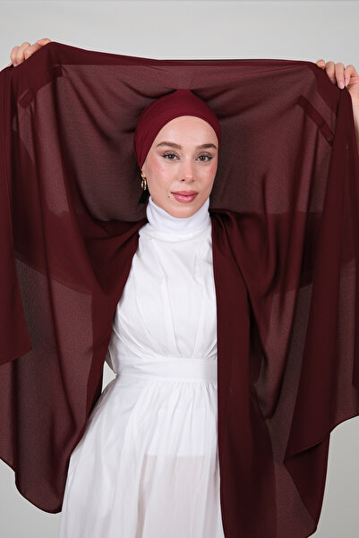 kermeipek MIKNATISLI VE BONELİ PREMİUM KALİTE ŞİFON ŞAL