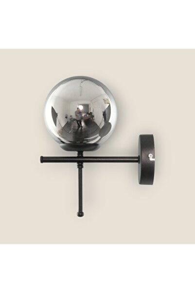 Fer Avize Çello aplik Modern Tasarım Siyah Renk Beyaz Camlı Cafe - Mutfak – Yatak odası – Hol Duvar Aplik