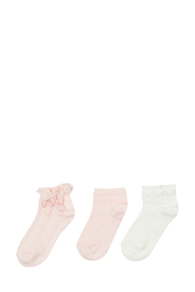 Polaris JKR DNTL 3 LU SKT-G 5FX Pembe Kız Çocuk 3'lü Soket Çorap