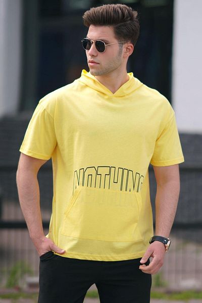 Madmext Ανδρικό T-shirt με κίτρινο στάμπα 5236