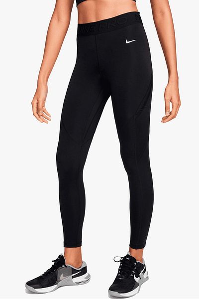Nike Pro Dri Fit Mid Rise 7/8 Tight Novelty Γυναικείο κολάν για τρέξιμο με τσέπες μαύρο