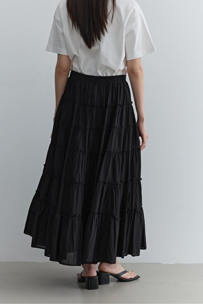 Fahhar تنورة طبقات سوداء