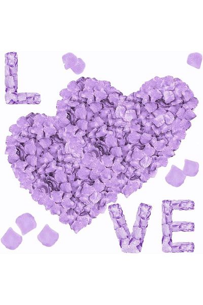SVUPUE Set de 3000 de petale de trandafir, violet, mătase 5 x 5 cm