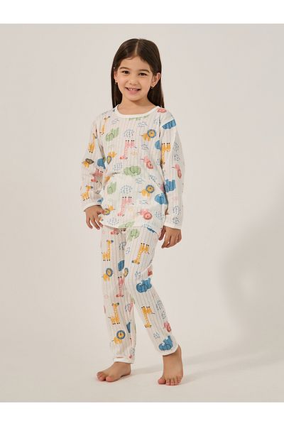Styli All-Over Print Round Neck T-Shirt and Pyjama Set
