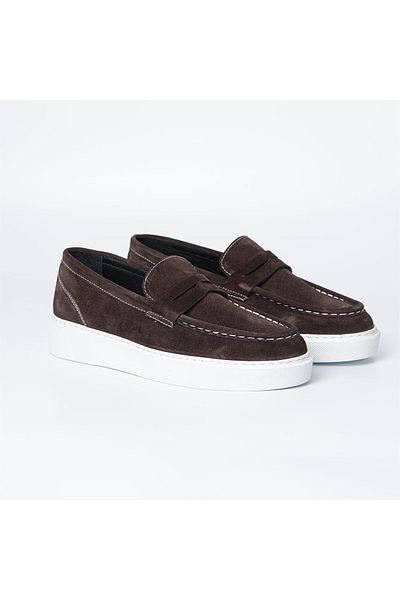 TETRİ Ramonelli Model Genuine Leather Men's Brown Casual Shoes
