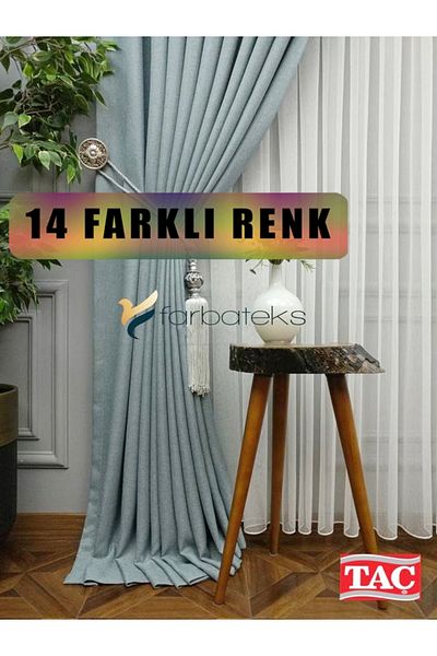 farbateks ستارة خلفية من الكتان النعناعي 1e3 ستارة خلفية مطوية