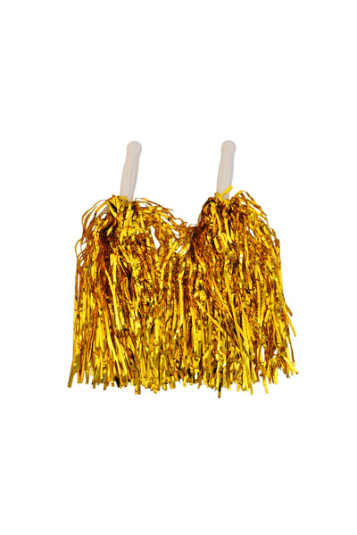 Muka Ponpon Amigo Gösteri Okul Ponpon Renkli 2'li Parlak Metalik Renk Saplı Süs