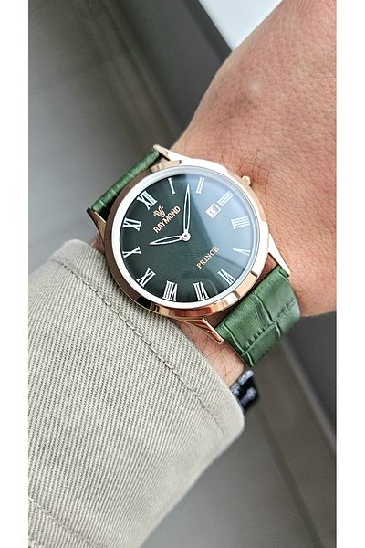 Raymond Rym-3173R Classic Men's Wristwatch - Steel Case and Leather Cord - 2 Years Warranty