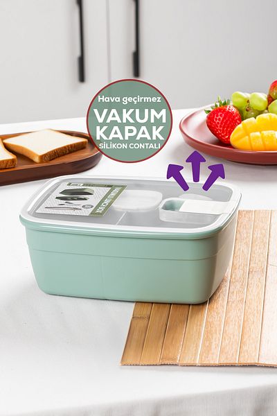 Porsima Vacuum 2 Layer Lunch Box - Lunch Box with Sauce Bowl and Compartment Lunch Box