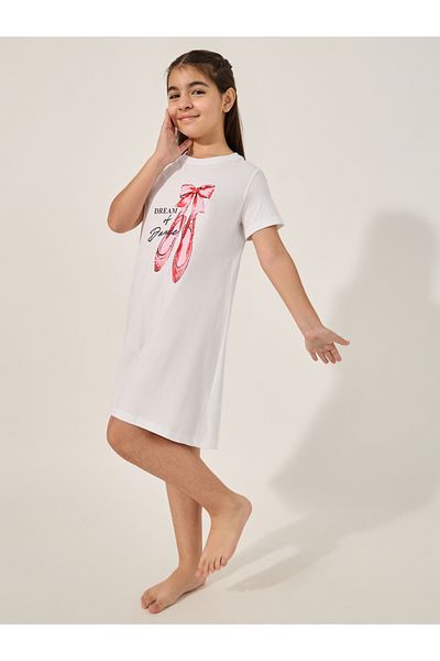Styli Graphic Print Short Sleeve Nightdress