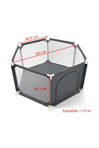 Empria Tarc de joaca tarc copii XXL, cu fermoar, Empria, Gri, spatiu de joaca bebe