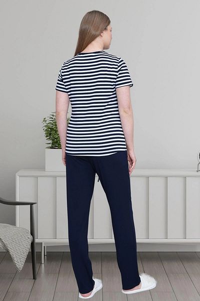 Mecit Pijama Short Sleeve Striped Cotton Women's Pajamas Set