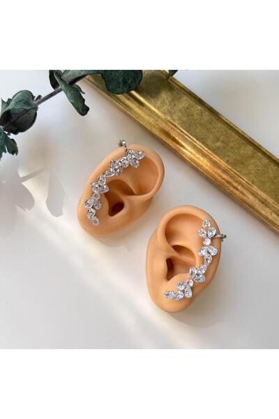 Alice İsstanbul 2li Taşlı Çiçek Earcuff Gold
