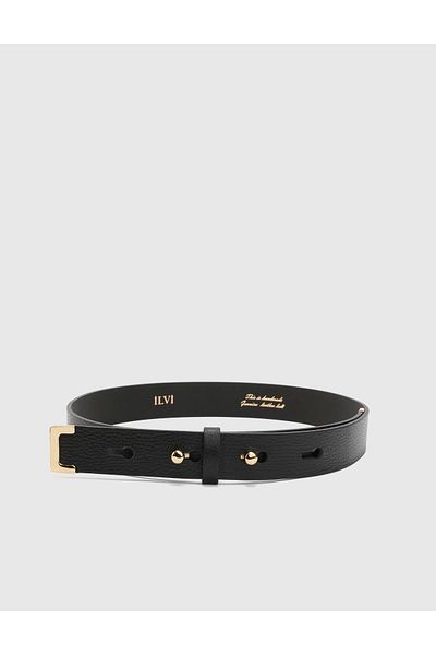 İLVİ Edinet Women's Belt Black Genuine Floater Leather