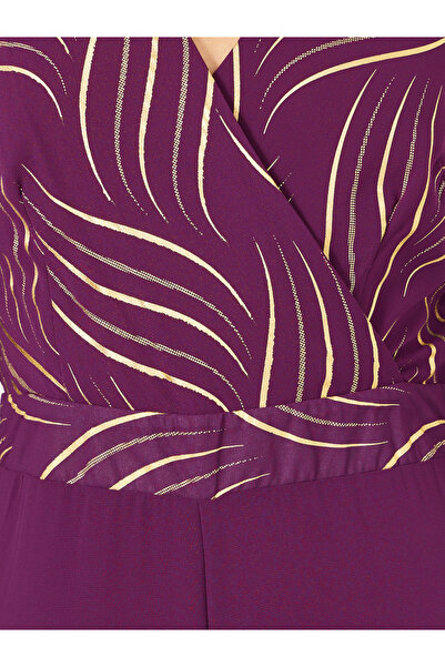 Styli Purple Printed Wide Leg Jumpsuit