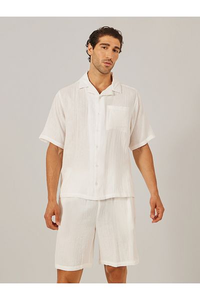 Styli Solid Short Sleeve Relaxed Fit Shirt and Shorts Co-Ords