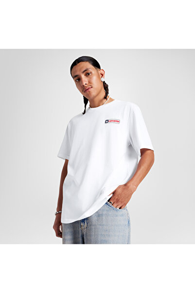 Converse Logo Erkek Grafik Baskılı Beyaz T-Shirt