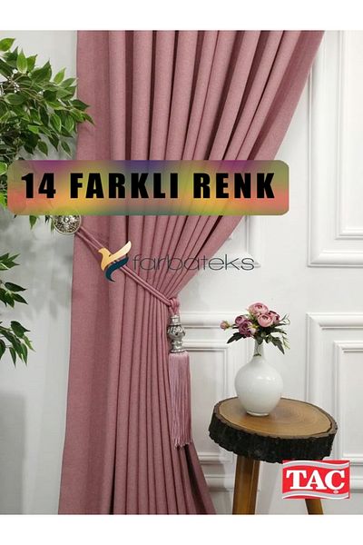 farbateks ستارة خلفية من الكتان البودرة 1e3 ستارة خلفية مطوية