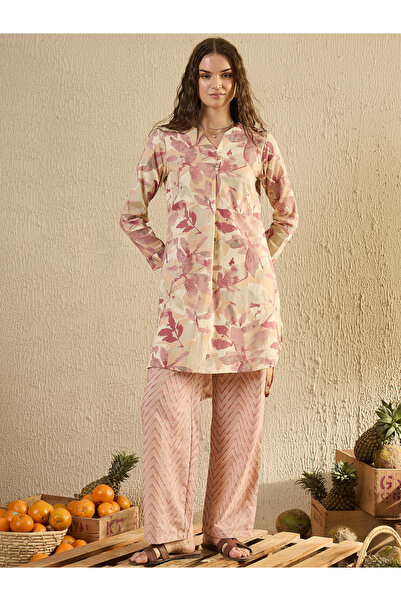 Sanskrutihomes By Styli Floral Printed Pure Cotton Top and Pants Co-Ords