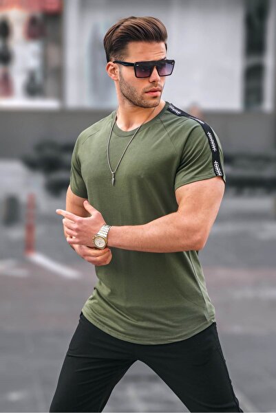 Madmext Ανδρικό μπλουζάκι με λεπτομερή κανονική εφαρμογή με μανίκια 4633