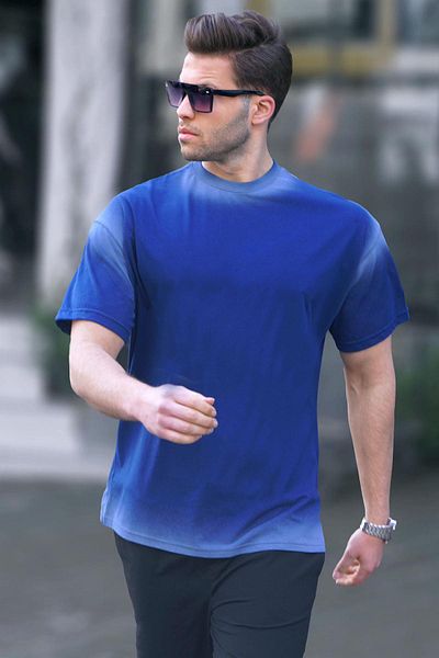Madmext Tricou de bază supradimensionat albastru bleumarin 6123