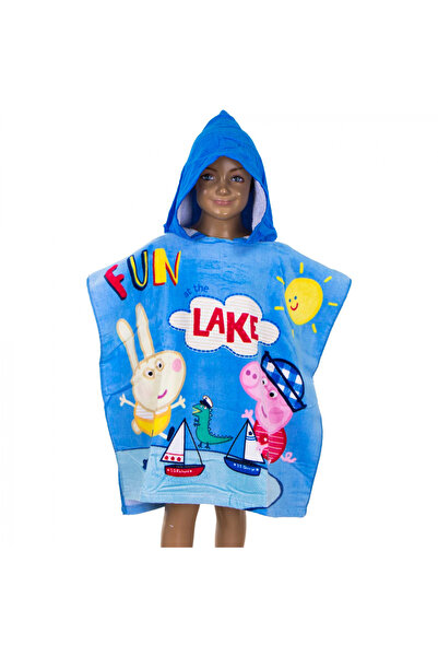 Peppa Pig Prosop poncho pentru copii, 60x120 cm, Albastru, Peppa&George