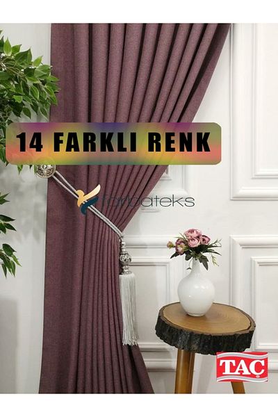 farbateks ستارة خلفية من الكتان الوردي المجفف 1e3 ستارة خلفية مطوية