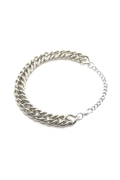 pullmarkt Thick 6mm Closely Spaced Flat Chain Bracelet Silver Color