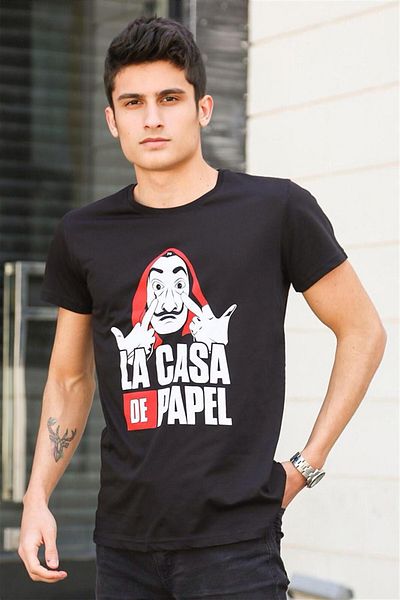Madmext Τυπωμένο μαύρο T-Shirt 4017