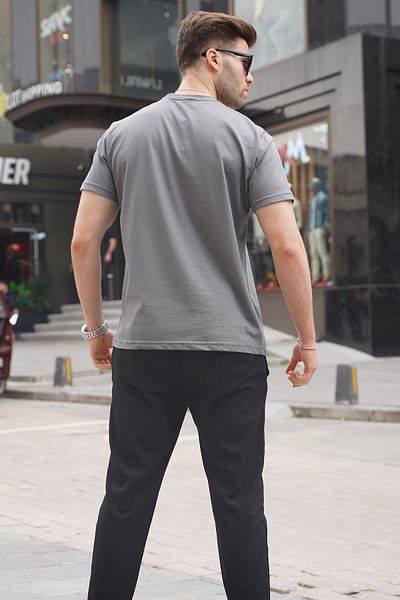 Madmext Geräuchertes Regular Fit Basic Herren-T-Shirt 6131