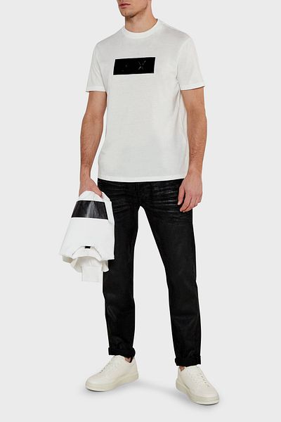 Armani Exchange Armani Exchage 100% βαμβακερό κανονικό λογότυπο μπλουζάκι με στάμπα ανδρικό μπλουζάκι XM 000786   AF10364 U0009