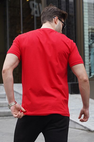 Madmext Rotes Herren-T-Shirt mit Taschendruck 5861