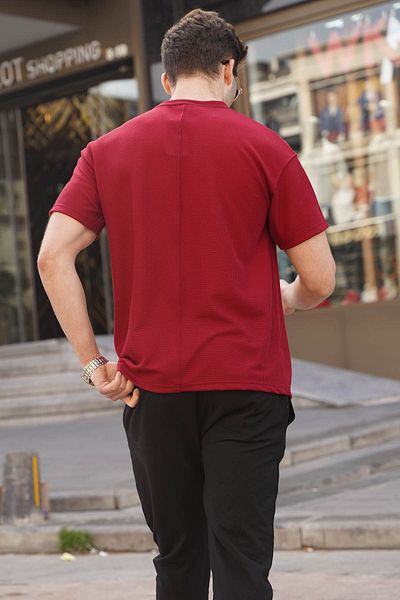 Madmext Ανδρικό T-Shirt Claret Red Regular Fit Basic 6099