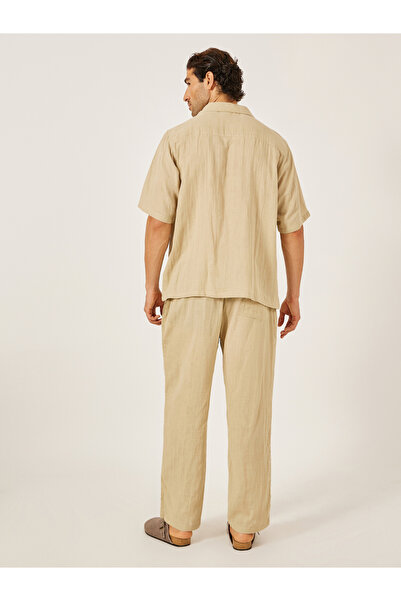 Styli Solid Resort Collar Relaxed Fit Shirt and Trousers Co-Ords