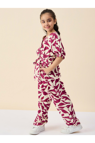 Stylo Bug By Styli Floral Print Rayon Jumpsuit for Girls